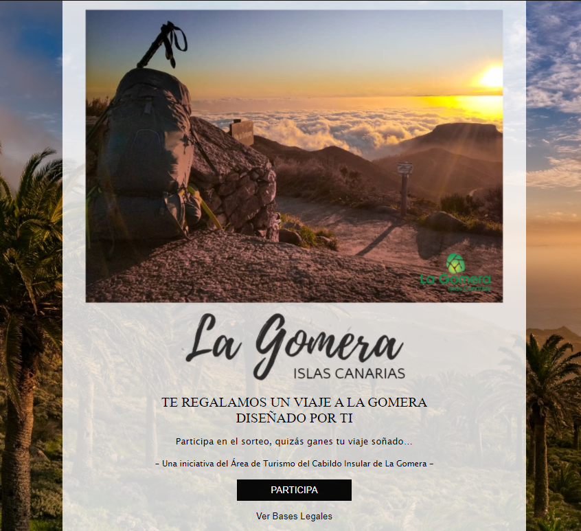 Cuestionario quiz personalizado con tests para personalizar un viaje a La Gomera diseñado por el usuario