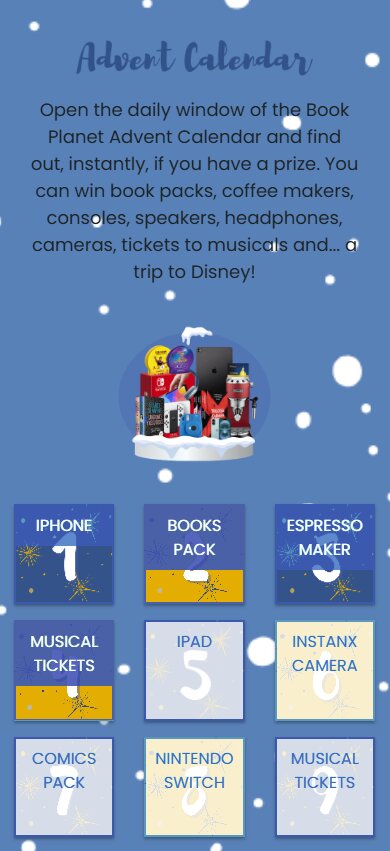 Advent calendar with a different prize every day