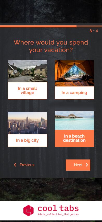 Personality quiz with picture-based answers