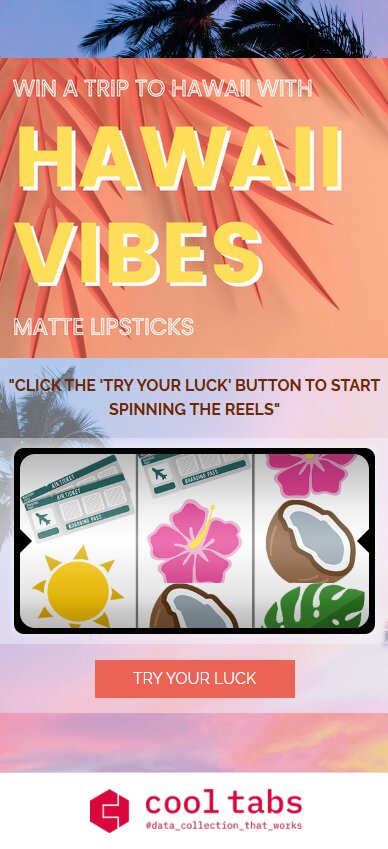 Cosmetics brand jackpot with the slot machine ready to spin