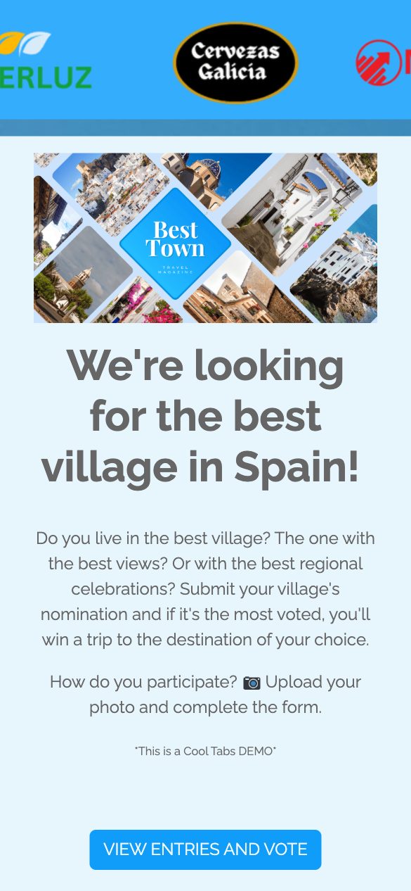 Voting contest to choose the best village in Spain